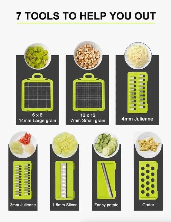 16-In-1 Vegetable Fruit Chopper Cutter Food Onion Veggie Dicer Slicer Kitchen