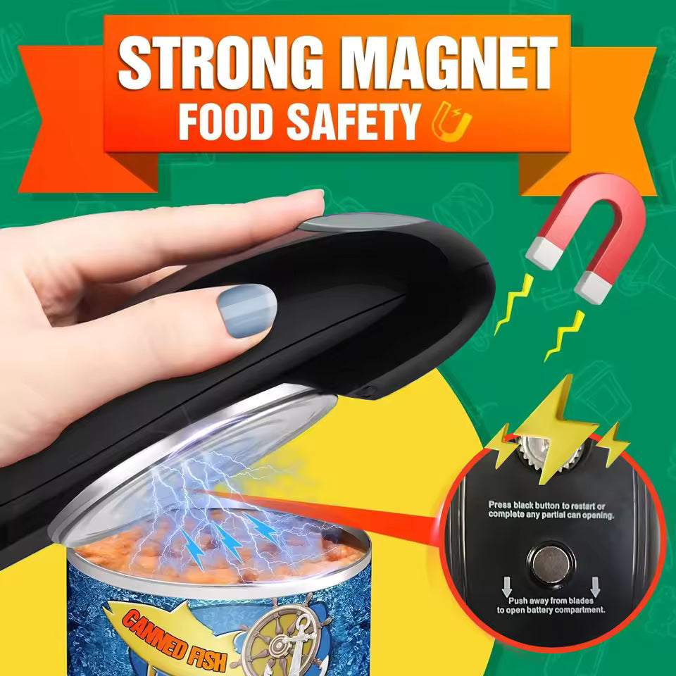 Electric Can Opener Battery Powered – One Touch Automatic Can Opener with Smooth Edge Cutting